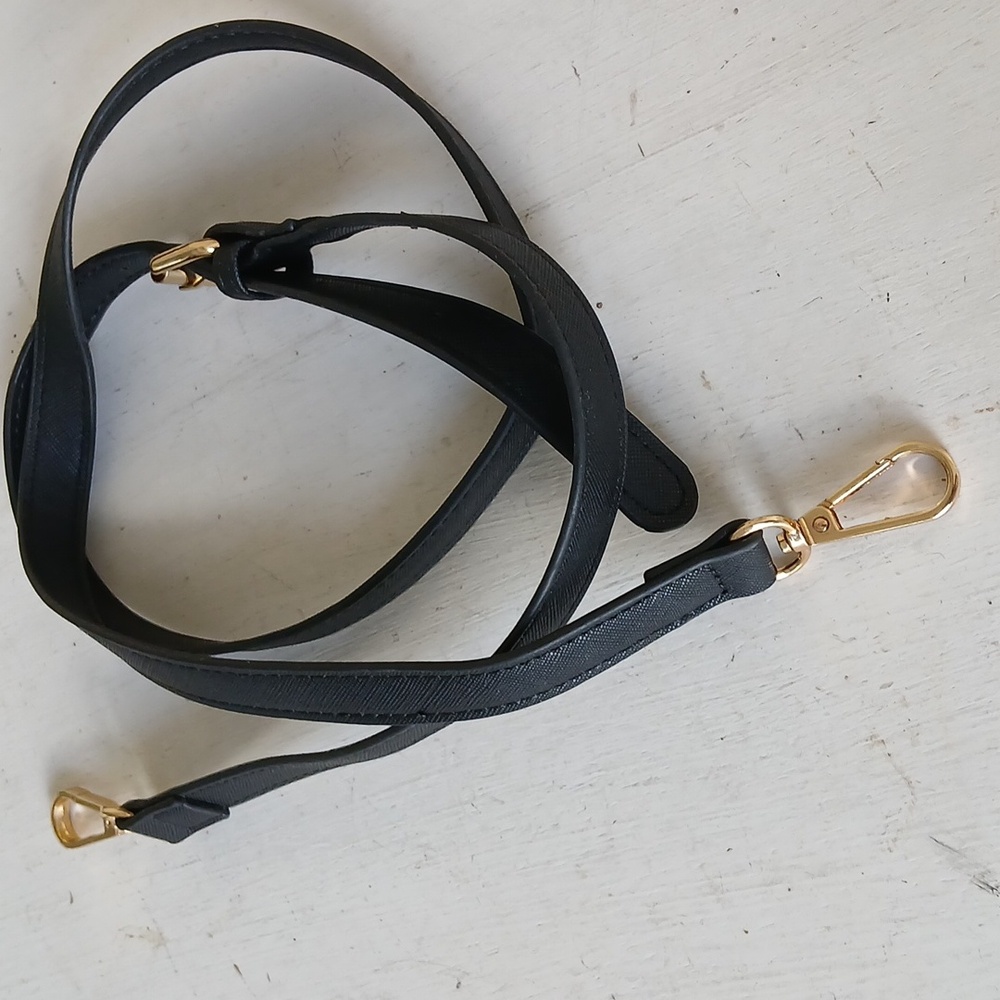 Black Strap Gold Hardware Replacement Crossbody B… - image 5